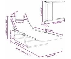 Sulankstomas gultas 2 pcs Kreminė 182 x 55 x 85,5 cm