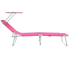 Saulės gultas 2 pcs Rožinė 58 x 188 x 77 cm Poliesteris
