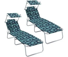 Saulės gultas 2 pcs Žalia 58 x 188 x 77 cm Poliesteris