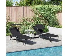 Sulankstomas gultas 2 pcs Juoda 190 x 57 x 81 cm Oksfordas