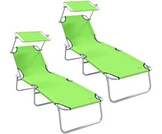 Saulės gultas 2 pcs Žalia 58 x 188 x 77 cm Poliesteris