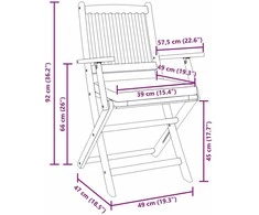 Sulankstoma kėdė su pagalve 6 pcs Balta 49 x 57.5 x 92cm