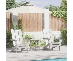 Sodo Kėdė 2 pcs Balta 80.5 x 74.5 x 92 cm Polietilenas