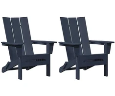 Sodo Kėdė 2 pcs Tamsiai mėlyna 80.5 x 74.5 x 92 cm Polietilenas