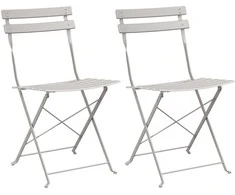 Sodo sulankstoma kėdė 2 pcs Smėlio 42 x 46 x 82cm metalas