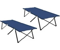 Sulankstoma Kempingo Lova 2 pcs Mėlyna 206 x 76 x 74 cm