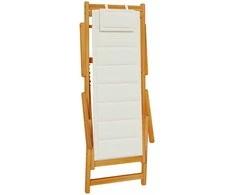 Paplūdimio kėdė su pagalve 2 pcs Ruda Kietos akacijos mediena