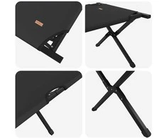 Sulankstoma Kempingo Lova 2 pcs Juoda 210 x 80 x 46 cm