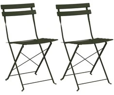 Sodo sulankstoma kėdė 2 pcs Žalia 42 x 46 x 82cm metalas