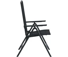 Sulankstomos sodo kėdės 2 pcs Juoda 58 x 71 x 112 cm