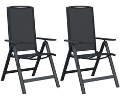 Sulankstomos sodo kėdės 2 pcs Juoda 58 x 71 x 112 cm
