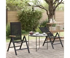 Sulankstomos sodo kėdės 2 pcs Juodas 58 x 73 x 111,5 cm