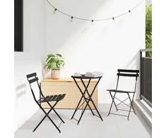 Sodo sulankstoma kėdė 2 pcs Antracitas 42 x 46 x 82cm metalas