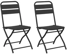 Sodo sulankstoma kėdė 2 pcs Antracitas 42 x 52 x 82cm