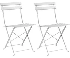 Sodo sulankstoma kėdė 2 pcs Balta 42 x 46 x 82cm metalas