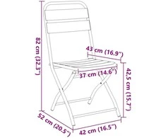 Sodo sulankstoma kėdė 2 pcs Balta 42 x 52 x 82cm