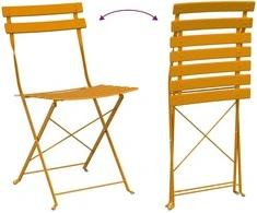 Sodo sulankstoma kėdė 2 pcs Garstyčių 42 x 46 x 82cm metalas