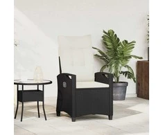 Sulankstoma sodo kėdė Juoda ir kreminė 56 x 60 x 112 cm