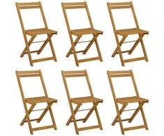 Sulankstomos sodo kėdės 6 pcs Natūrali 40 x 53 x 80 cm