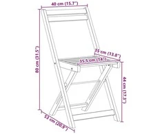 Sulankstomos sodo kėdės 6 pcs Natūrali 40 x 53 x 80 cm