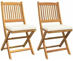 Sulankstoma kėdė 2 pcs Ruda Akacijos medienos masyvas
