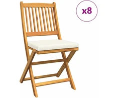 Sulankstoma kėdė su pagalve 8 pcs Balta 49 x 57.5 x 92cm