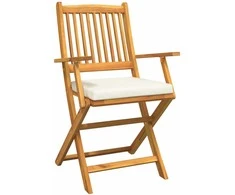 Sulankstoma kėdė su pagalve 8 pcs Balta 49 x 57.5 x 92cm