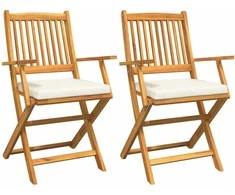 Sulankstoma kėdė 2 pcs Ruda Akacijos medienos masyvas