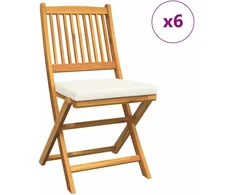 Sulankstoma kėdė su pagalve 6 pcs Balta 49 x 57.5 x 92cm