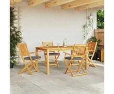Sulankstoma kėdė su pagalve 4 pcs Pilka 49 x 57.5 x 92cm