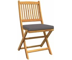 Sulankstoma kėdė su pagalve 4 pcs Pilka 49 x 57.5 x 92cm