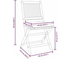 Sulankstoma kėdė su pagalve 4 pcs Pilka 49 x 57.5 x 92cm