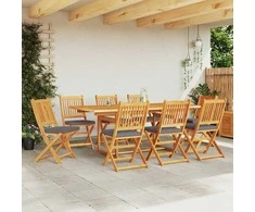 Sulankstoma kėdė su pagalve 8 pcs Pilka 49 x 57.5 x 92cm