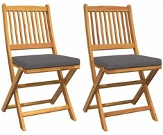 Sulankstoma kėdė 2 pcs Ruda Akacijos medienos masyvas
