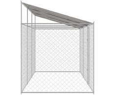 Šuo narvas su stogu Sidabro 600 x 200 x 256 cm Plienas ir PE