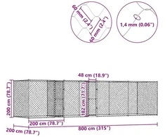 Šuns narvas Sidabro 800 x 200 x 200 cm Cinkuota plienas