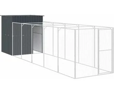 Šuns narvas su aptvaru, antracito, 165x659x181cm, plienas
