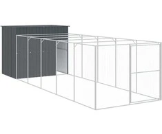 Šuns narvas su aptvaru, antracito, 214x661x181cm, plienas