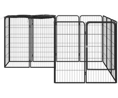 Šunų aptvaras, 14 segmentų, juodas, 50x100cm, plienas