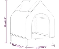 Augintinių namas Juoda 90 x 65 x 83 cm Plienas