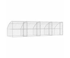 Šunų narvas 4 pcs Sidabro 8 x 2 x 2 m Galvanizuotas plienas