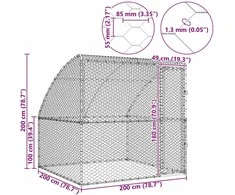 Šunų narvas Sidabrinė 2 x 2 x 2 m Galvanizuotas plienas