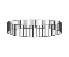 Šunų vartai 10 pcs Juodas 100 x 60 cm Cinkuota plienas