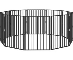 Šunų vartai 10 pcs Juodas 60 x 80 cm Cinkuota plienas
