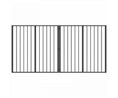 Šunų vartai 2 pcs Juodas 100 x 100 cm Cinkuota plienas
