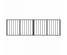 Šunų vartai 2 pcs Juodas 100 x 60 cm Cinkuota plienas