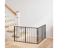 Šunų vartai 2 pcs Juodas 100 x 60 cm Cinkuota plienas