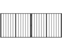 Šunų vartai 2 pcs Juodas 100 x 80 cm Cinkuota plienas