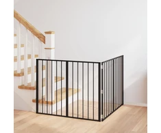 Šunų vartai 2 pcs Juodas 100 x 80 cm Cinkuota plienas