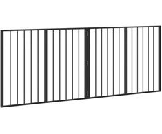 Šunų vartai 2 vnt. Juoda 100 x 80 cm Galvanizuotas plienas